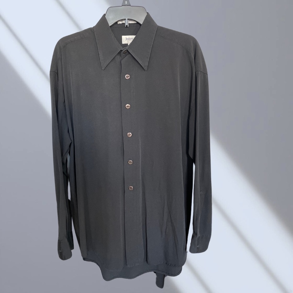 Classic Black Dress Shirt with Long Sleeves